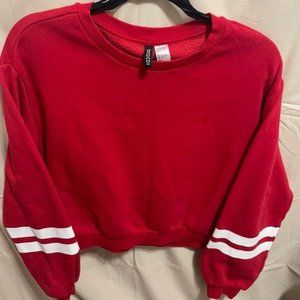 H&M Red Crew Neck Crop sweater